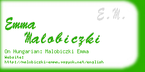 emma malobiczki business card